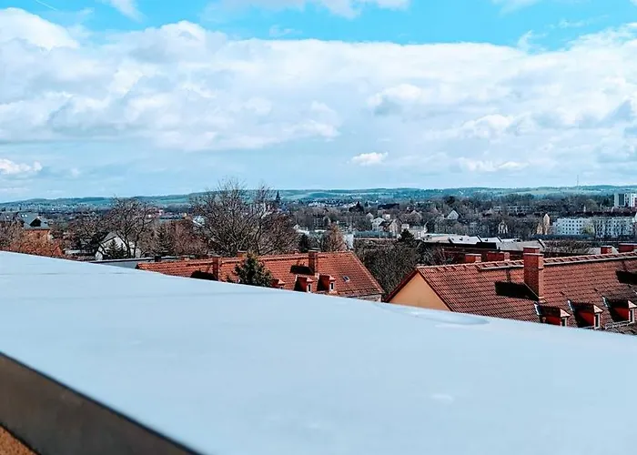 Rooftop Art Apartment, E-roller,ausblick,wlan,tv, Netflix 公寓 开姆尼茨